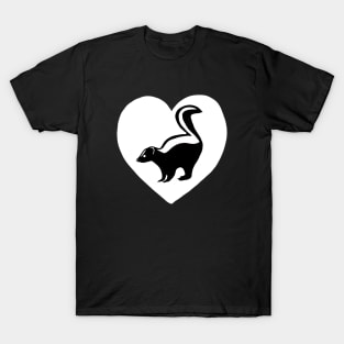 Skunk Heart White for Skunk Lovers T-Shirt